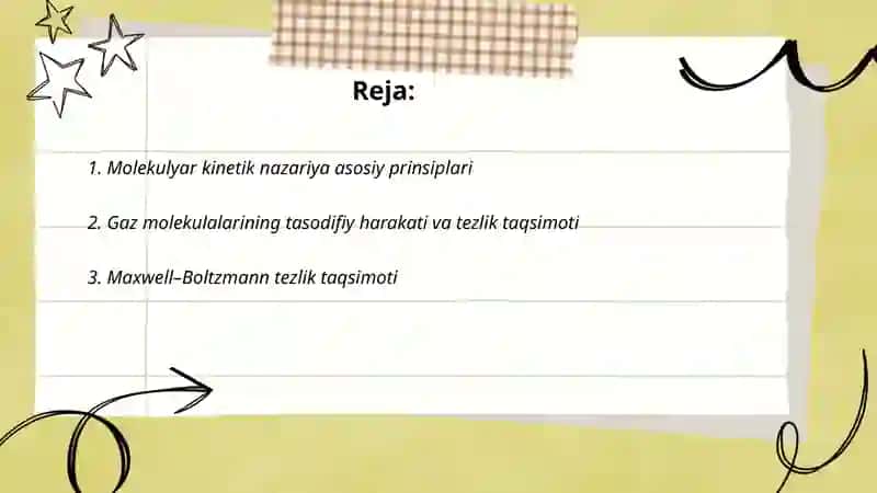 Molekulyar kinetik nazariya va statistik fizik asoslari 2