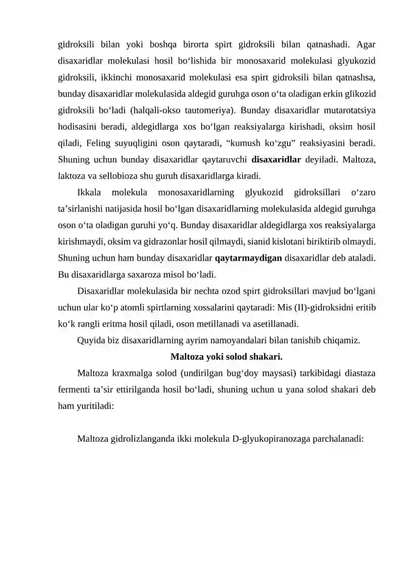 OLIGOSAXARIDLAR 2