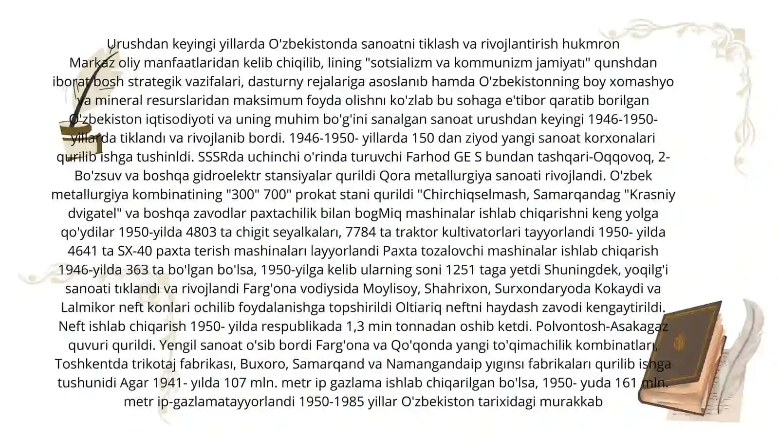 1946- 1985- yillarda Oʻzbekiston 2