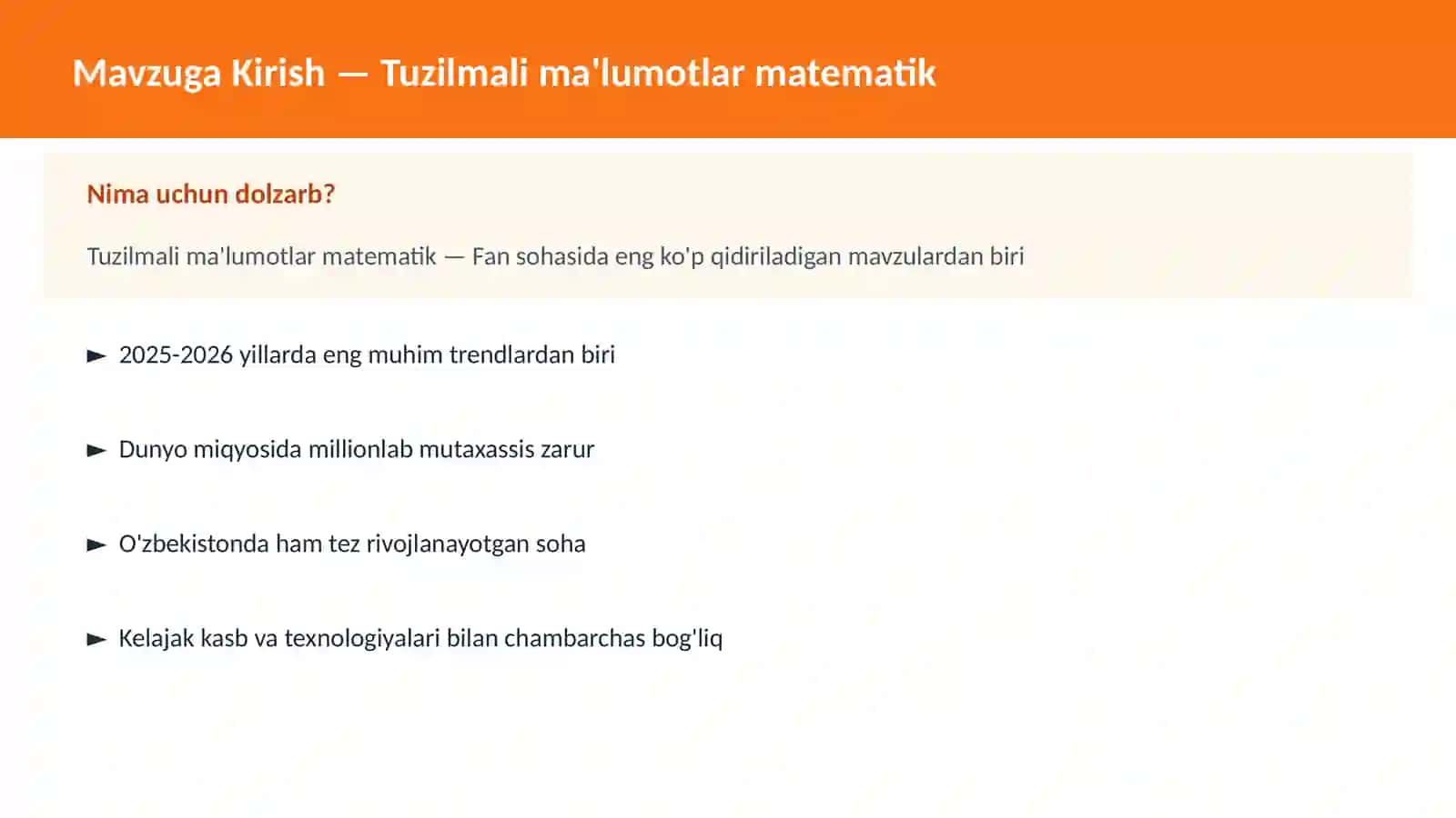 Tuzilmali ma'lumotlar matematik 2