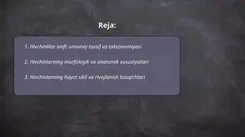 Tibbiy Parazitologiya. Hivchinlilar sinfi. Parazitologiya. 2