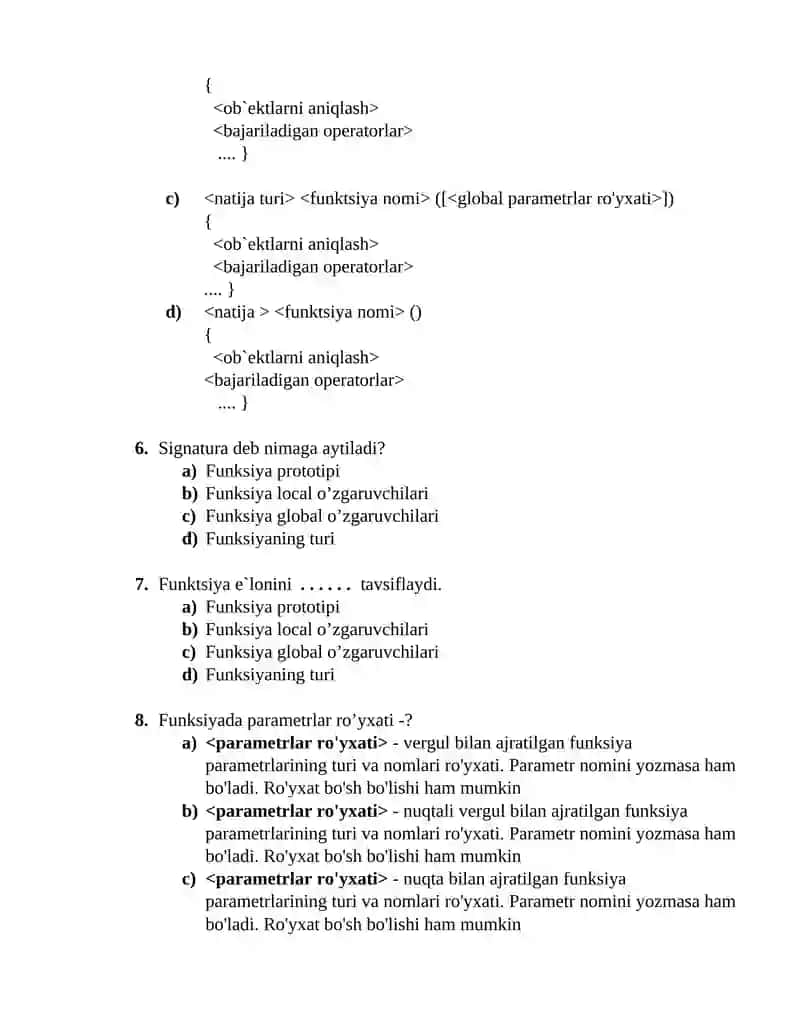 5-mavzu bo’yicha test savollari 2