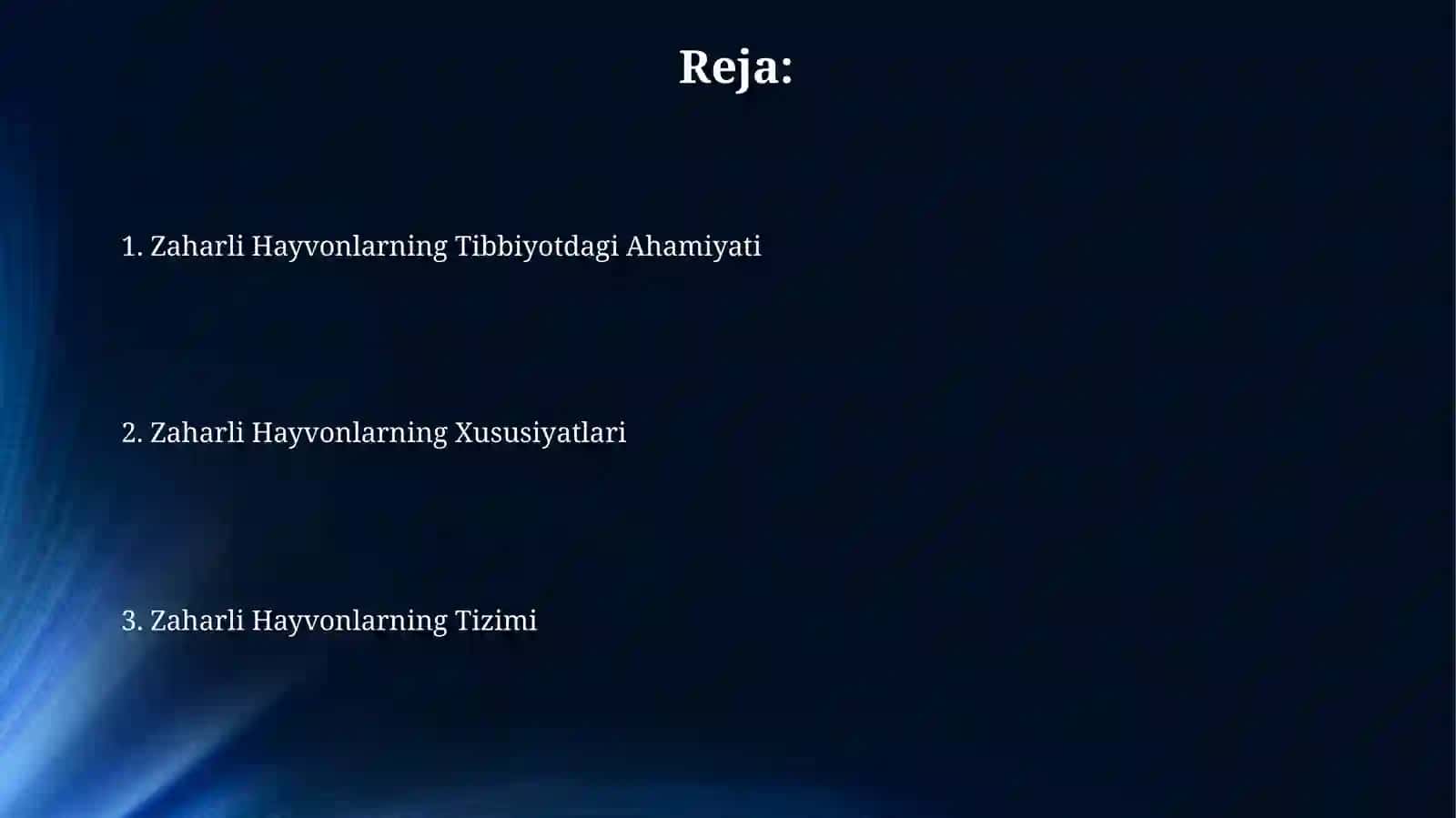 Zaharli Hayvonlar Sistematikasi 2