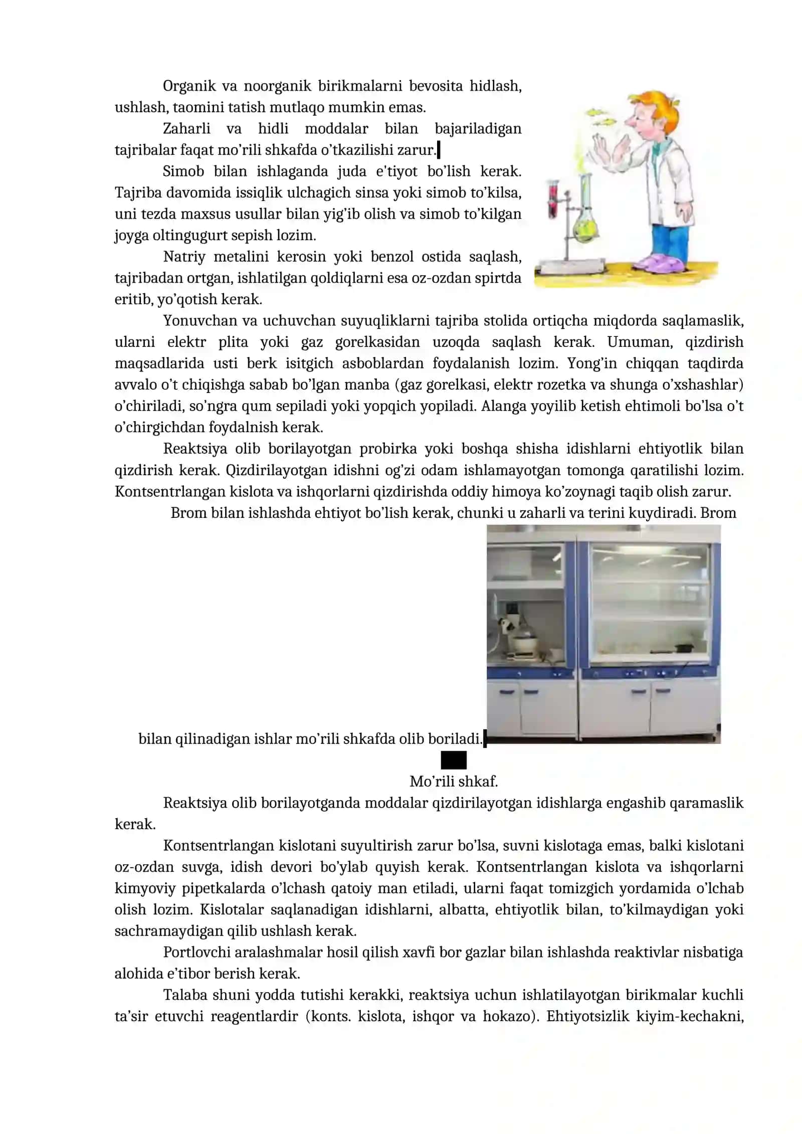 Laboratoriya mashg’ulotlarini o’tkazishda texnika xavfsizligi qoidalari 2