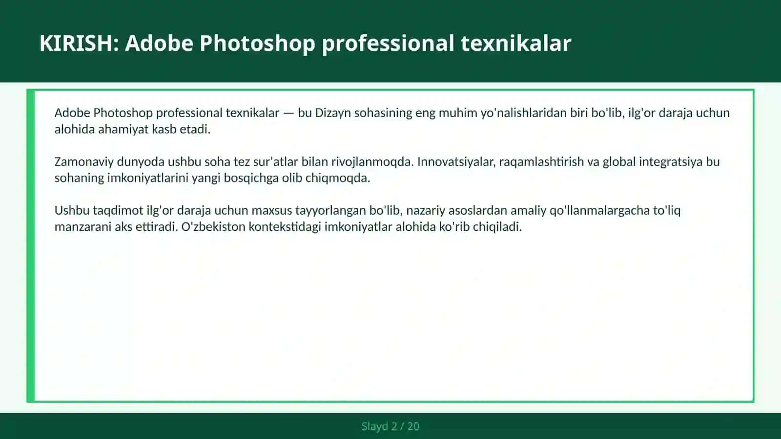 ADOBE PHOTOSHOP PROFESSIONAL TEXNIKALAR 2