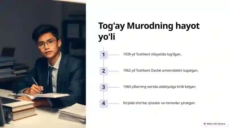Tog’ay Murod hayoti va ijodi 2