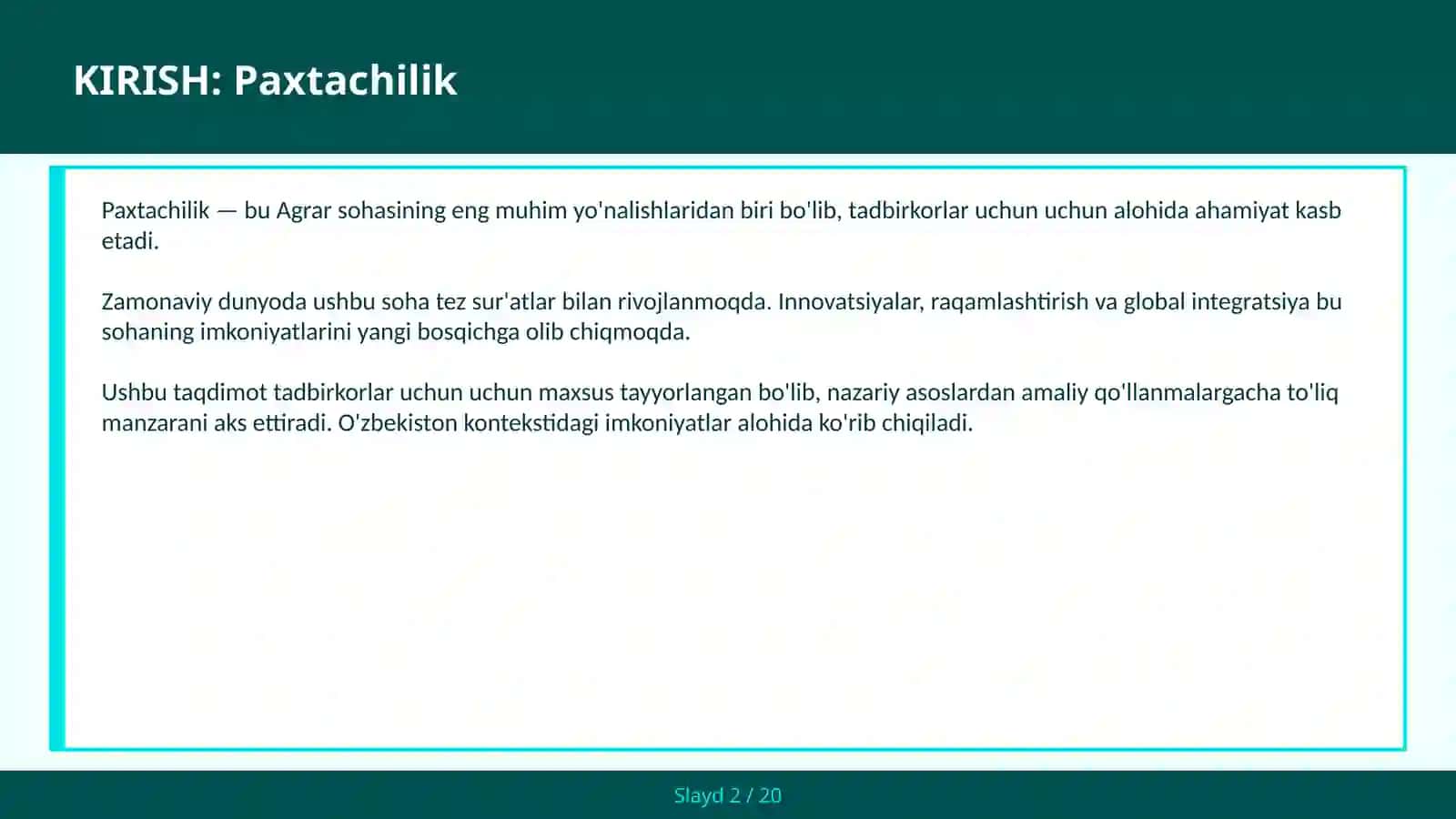 Paxtachilik 2