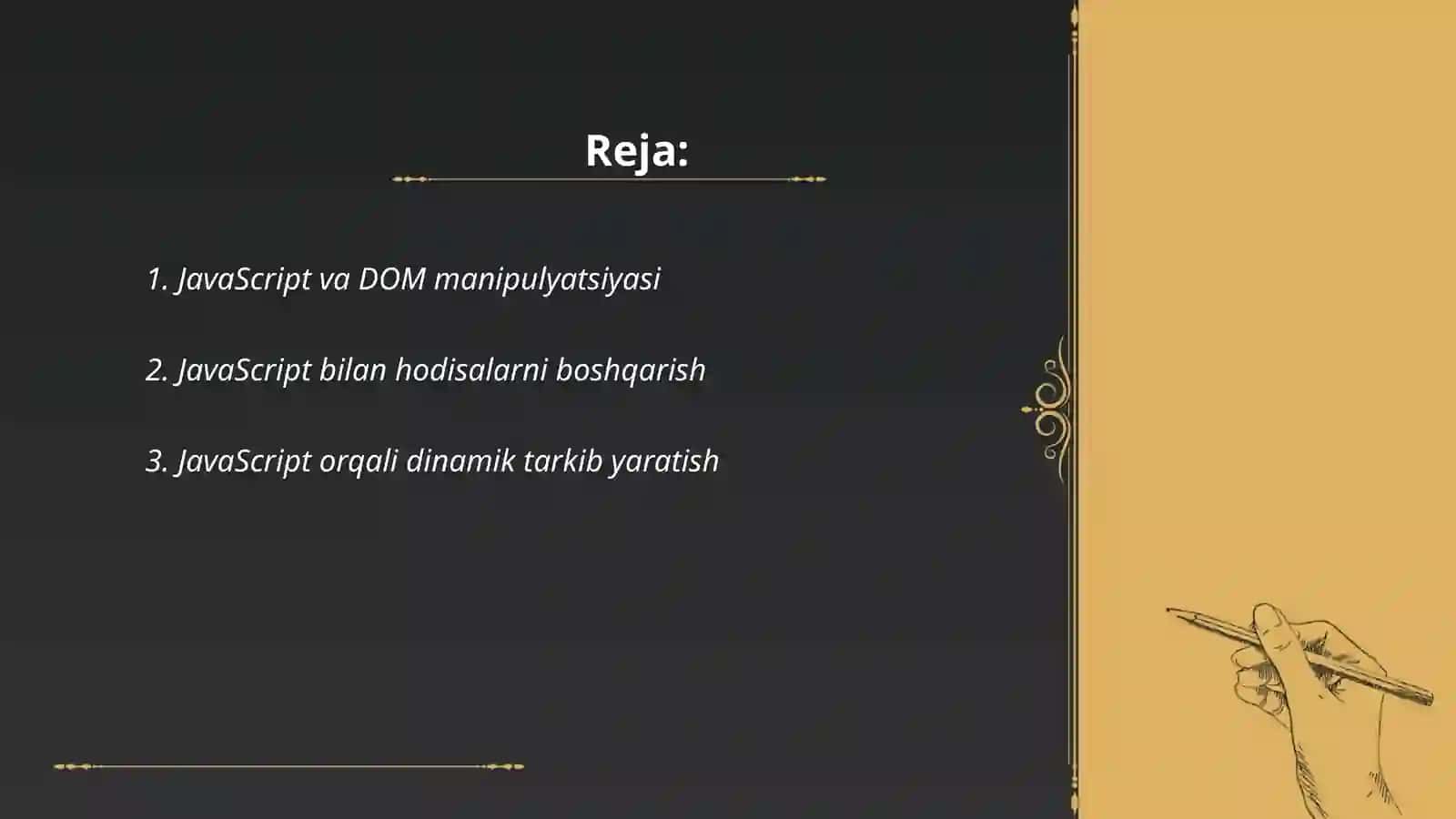 JavaScript va DOM manipulyatsiyasi 2