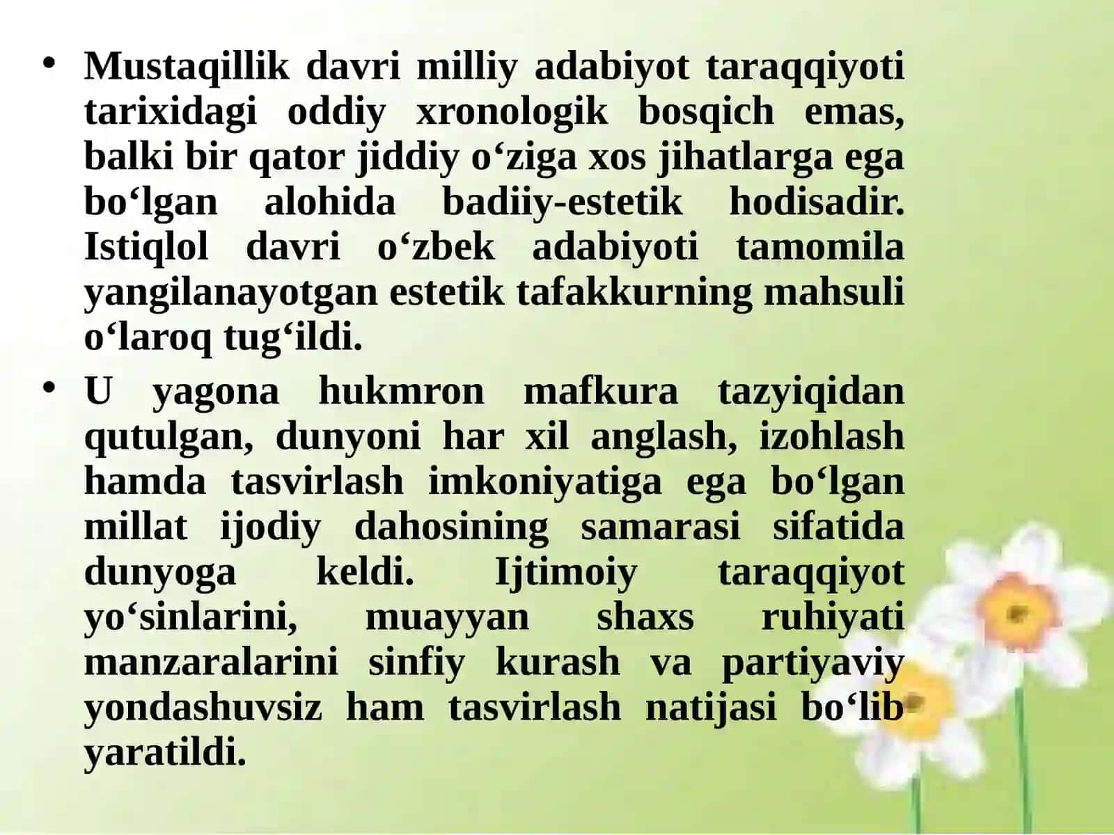 Mustaqillik davri adabiyoti 2