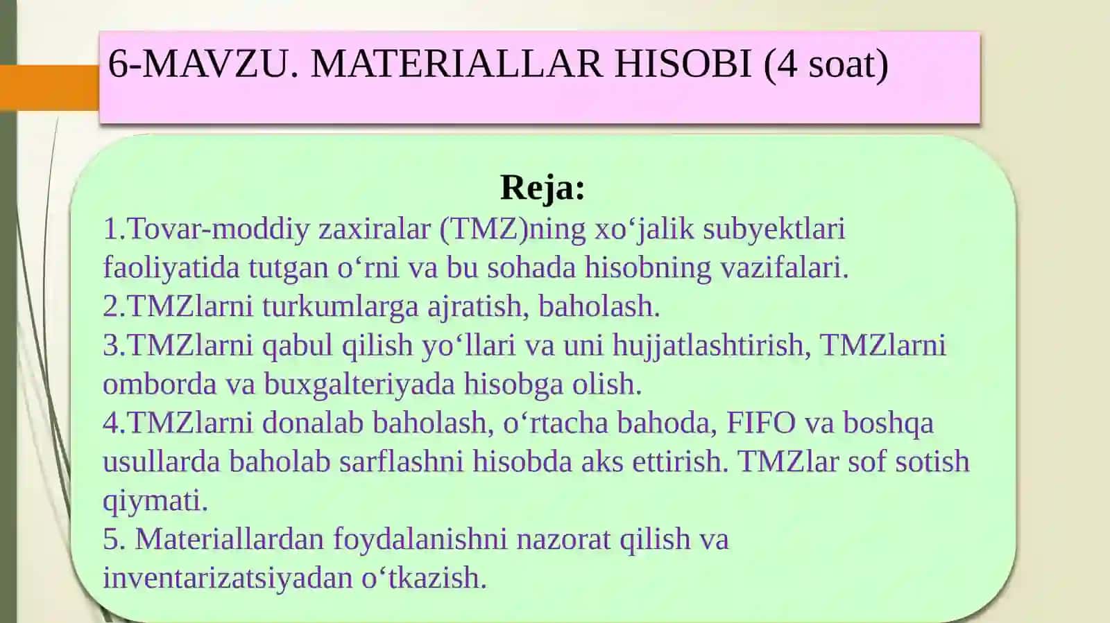 MOLIYAVIY HISOB ASOSLARI 2