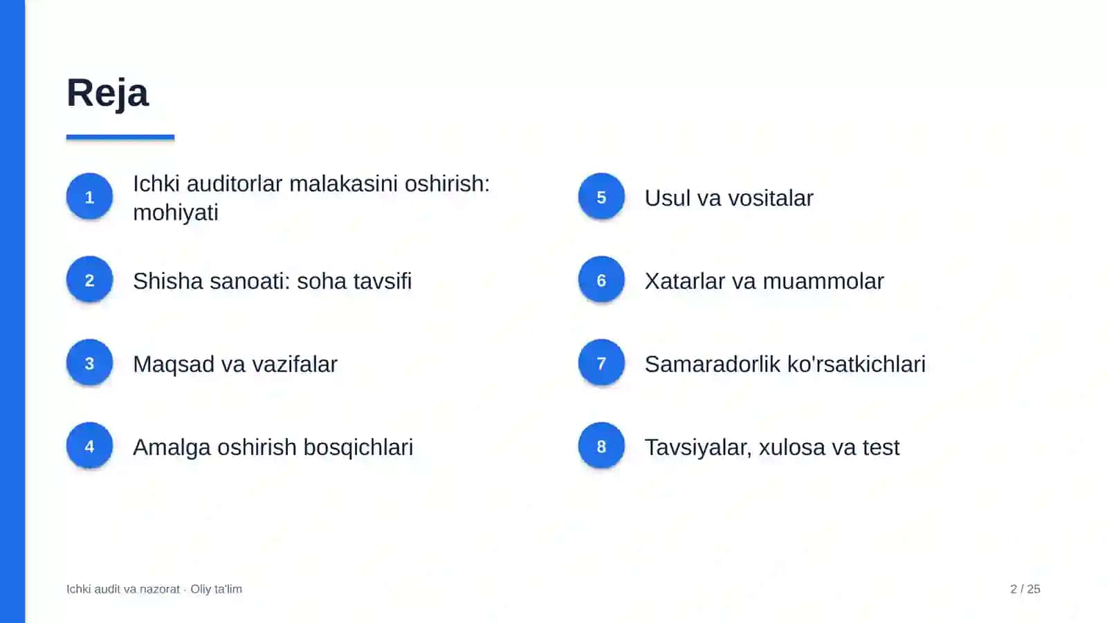 Shisha sanoatida ichki auditorlar malakasini oshirish 2