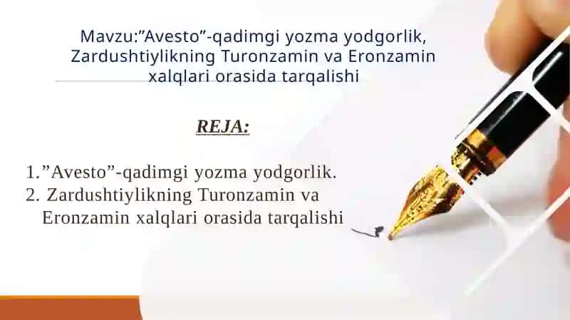 Avesto-qadimgi yozma yodgorlik 2