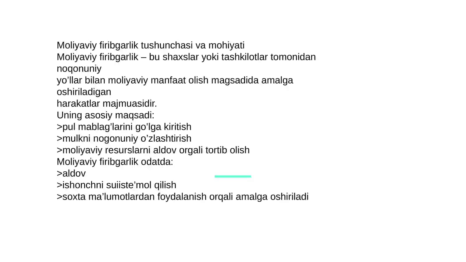 MOLIYAVIY FIRIBGARLIK 2