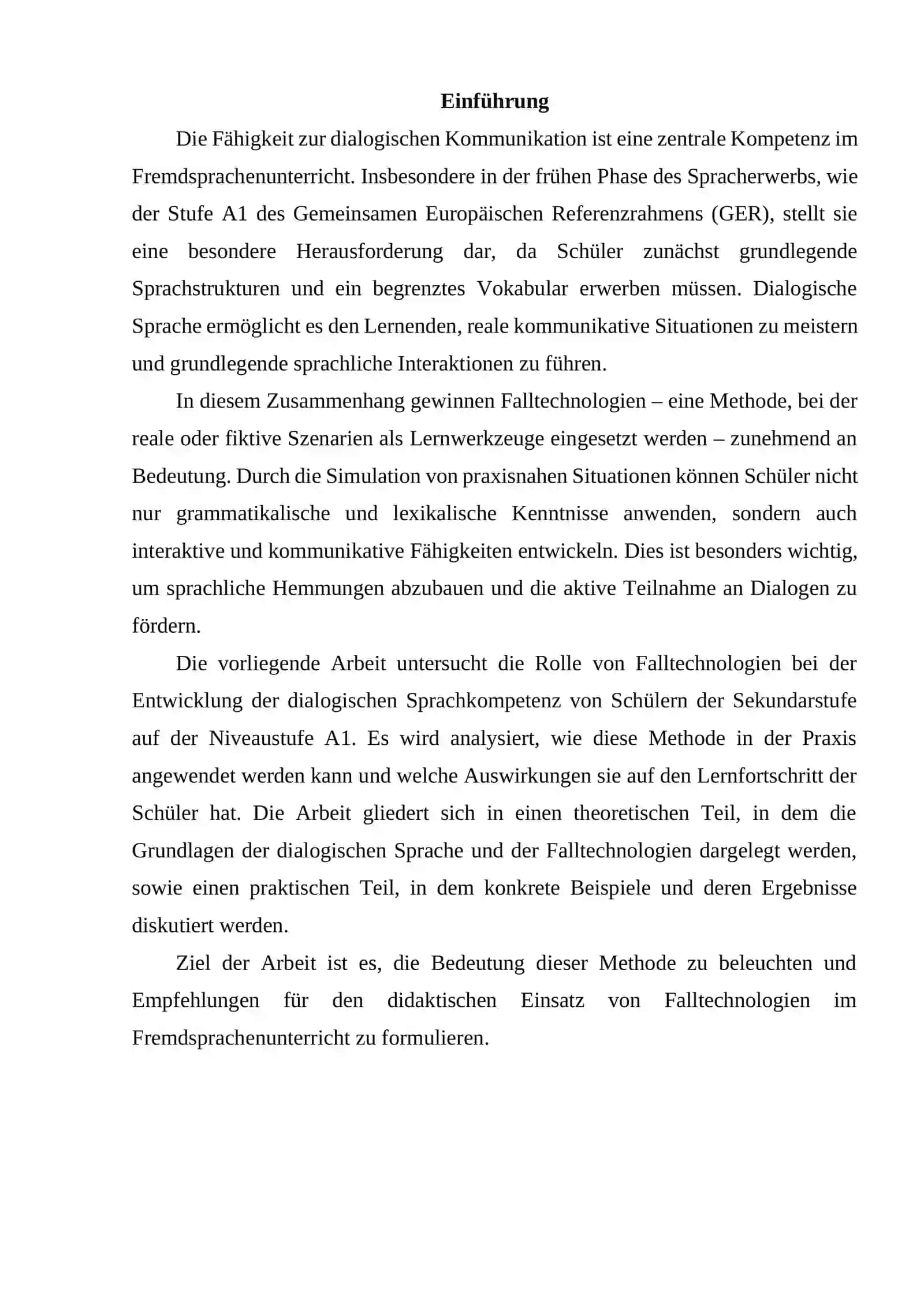 Falltechnologien für die Entwicklung der dialogischen Sprache von Schülern der Selundarstufe 2