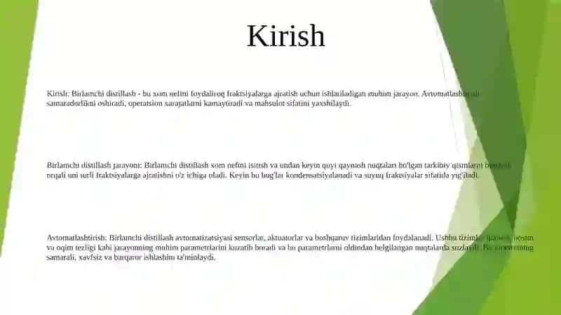 Birlamchi Distillyasiya Jarayonini Avtomatlashtirish 2