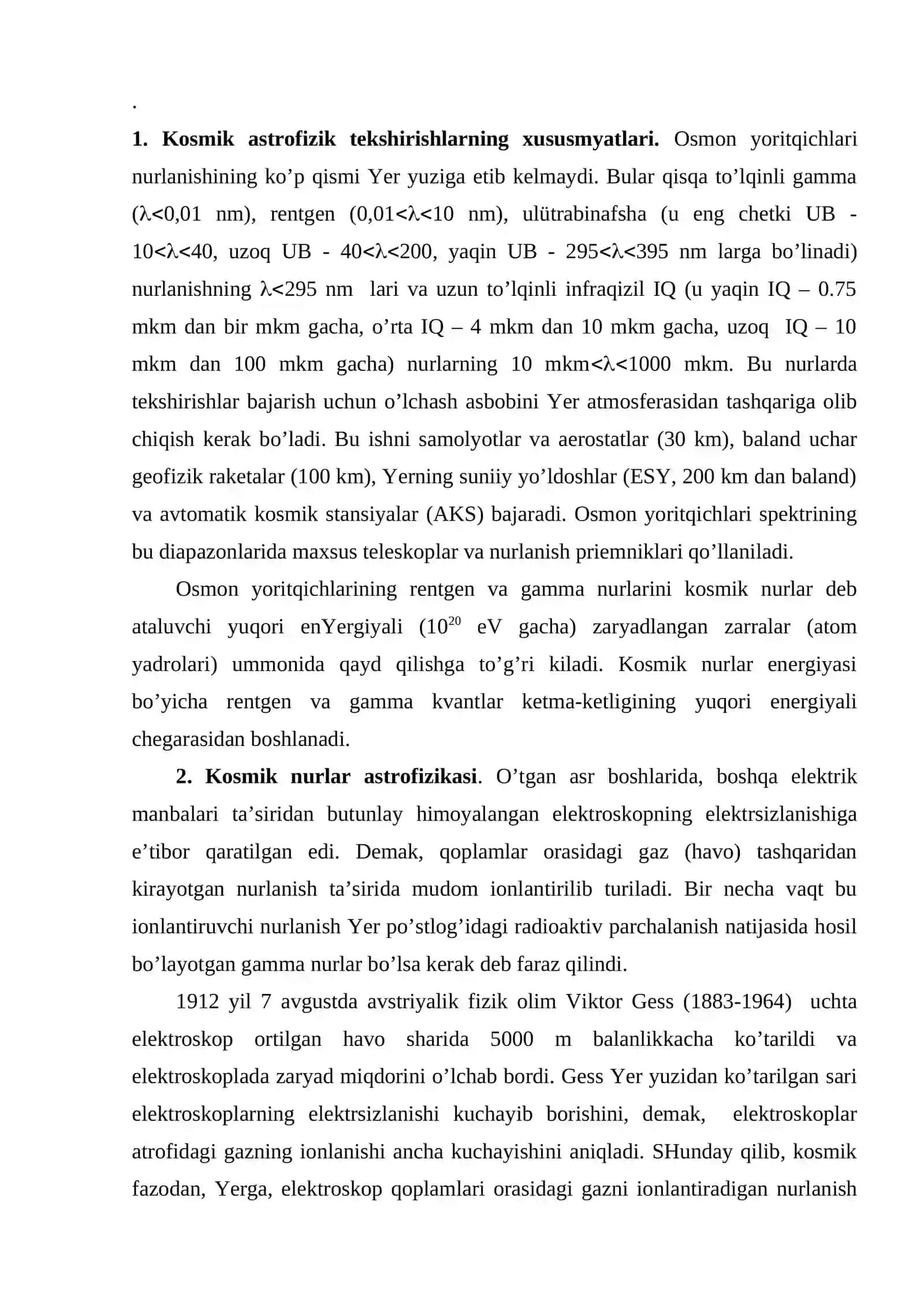 Kosmik astrofizik tekshirish asboblari 2