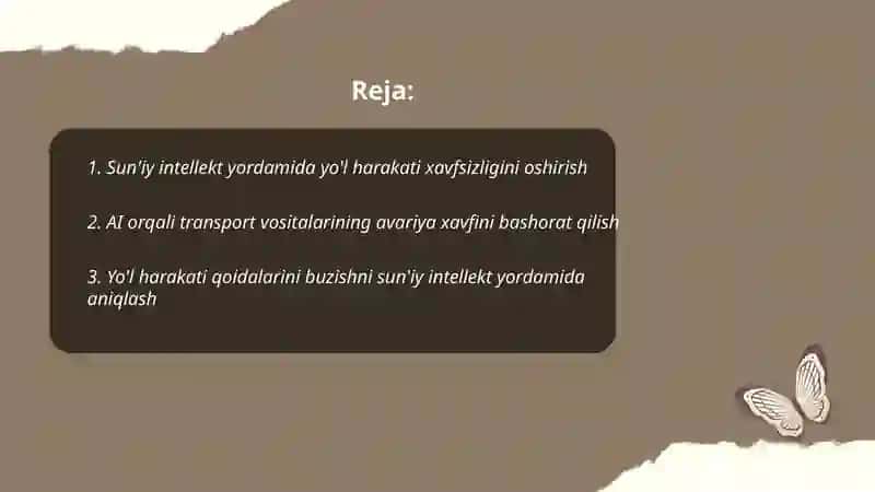 Sun'iy intellekt yordamida yo'l harakati xavfsizligini oshirish 2