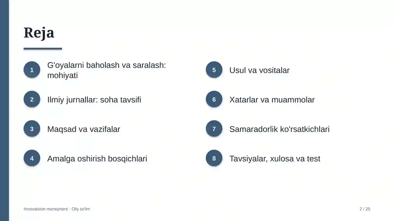 Ilmiy jurnallarda g'oyalarni baholash va saralash 2