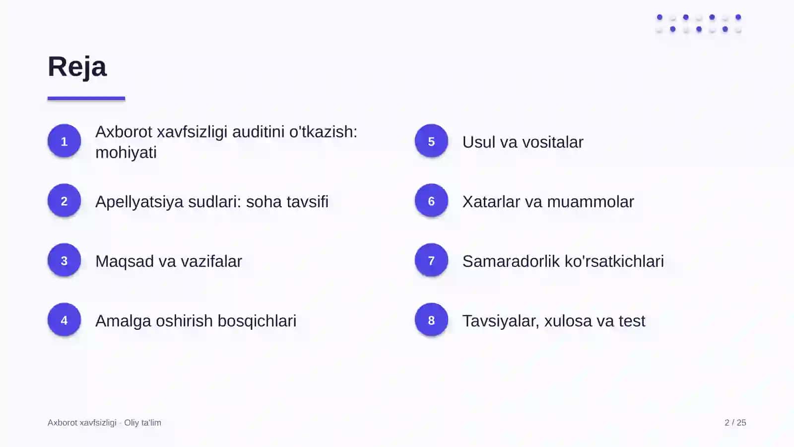 apellyatsiya sudlarida axborot xavfsizligi auditini o'tkazish 7239 2