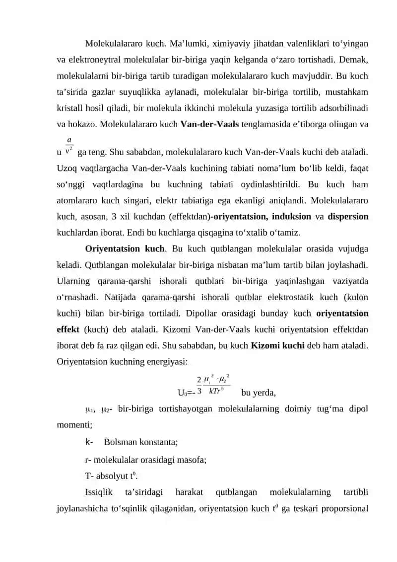 Molekulalararo kuch 2
