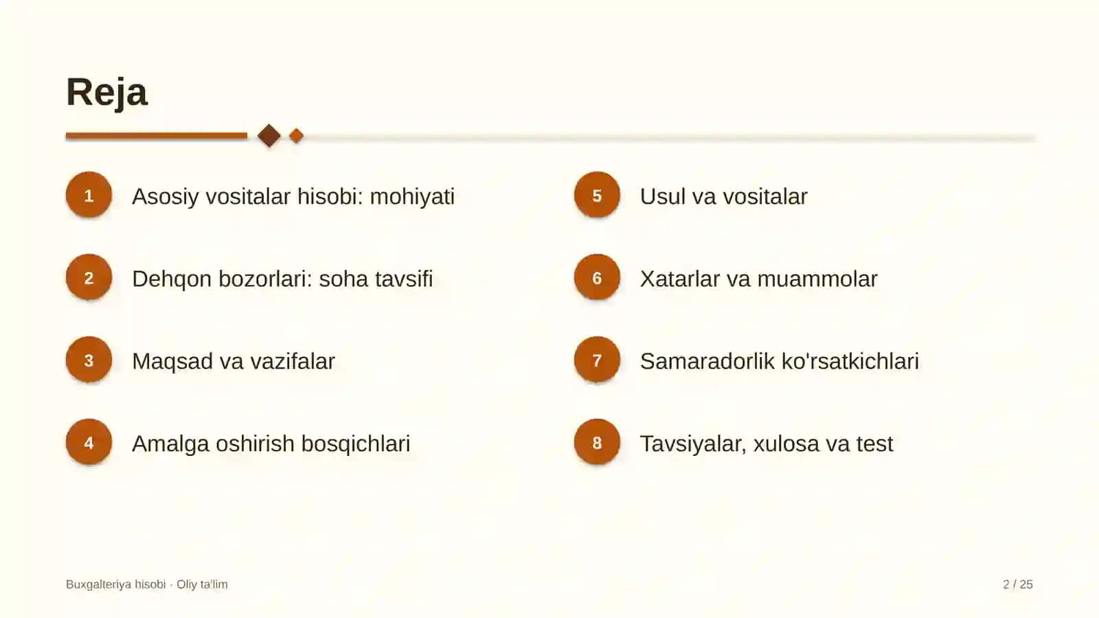 Dehqon bozorlarida asosiy vositalar hisobi 2