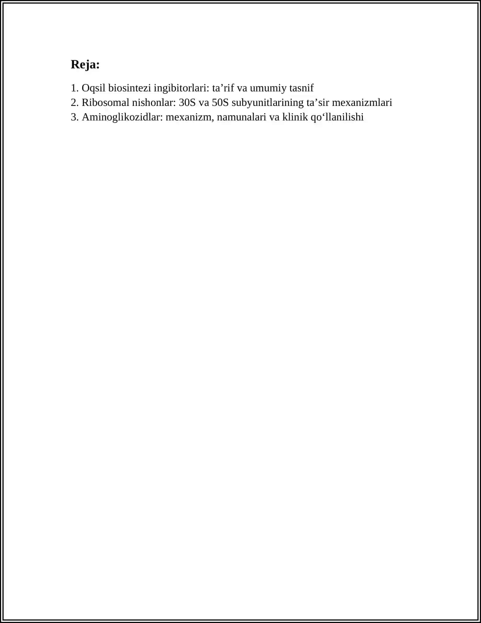 Oqsil biosintezi ingibitorlari 2