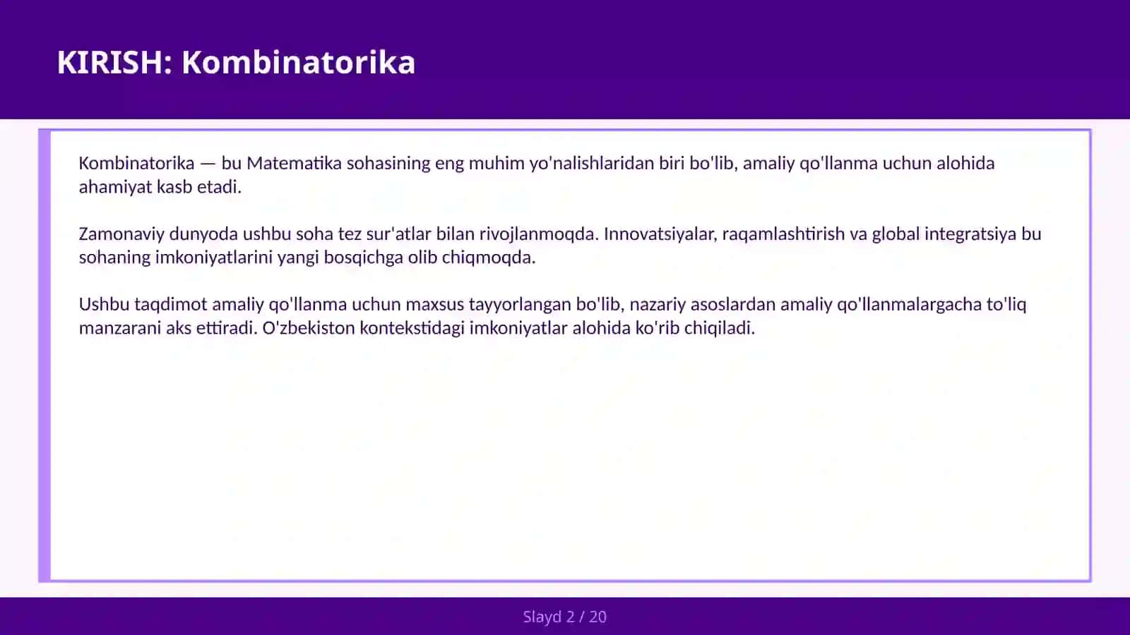 Kombinatorika 2