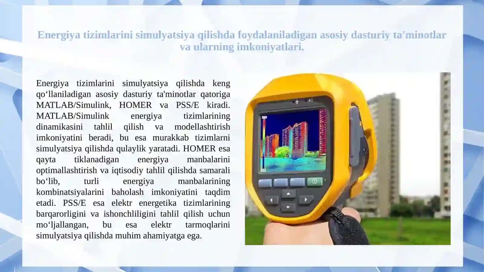 Energetikada modellashtirish qoʻllaniladigan dastu 2