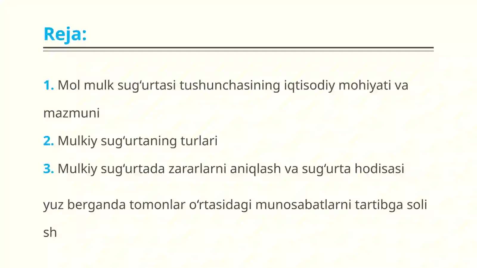 MAVZU: MULKIY SUG‘URTA 2