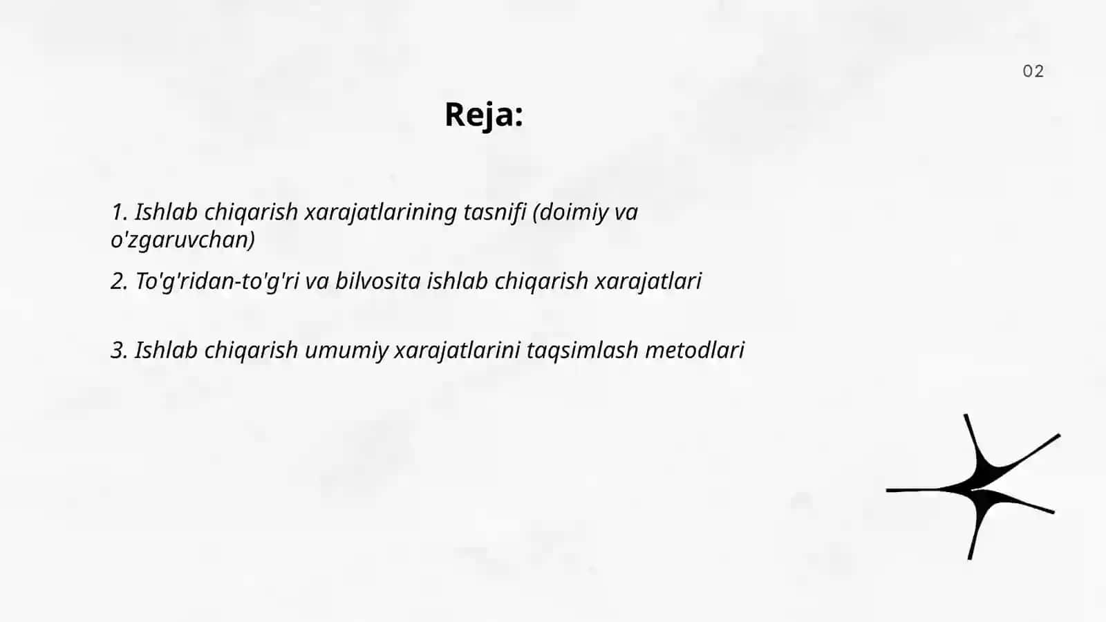 Ishlab chiqarish xarajatlari 2