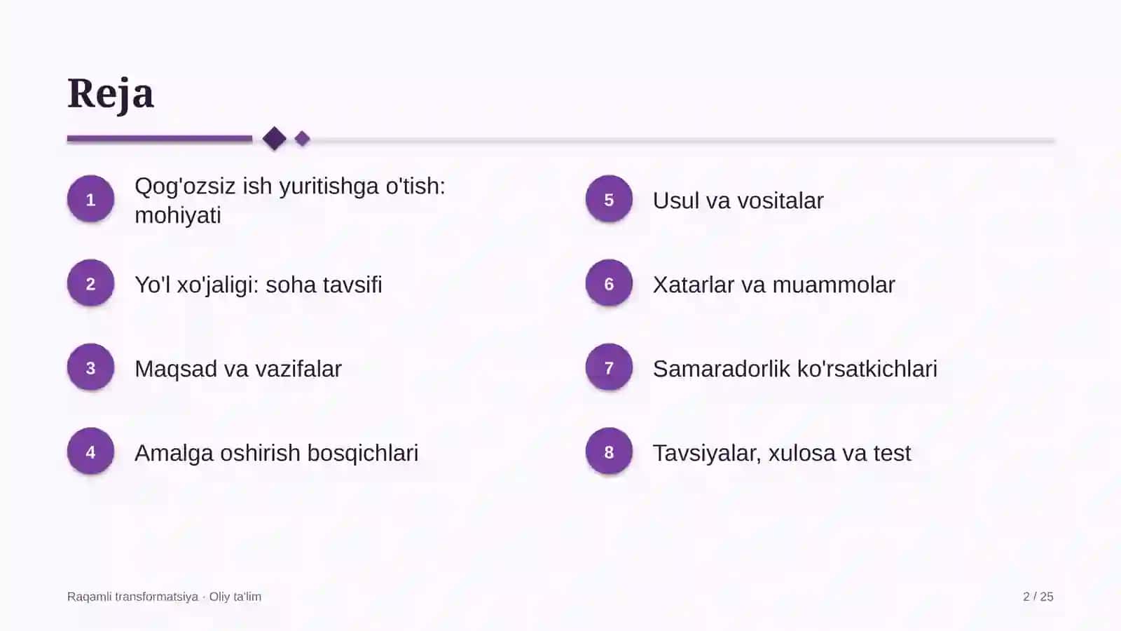Yo'l xo'jaligida qog'ozsiz ish yuritishga o'tish 2