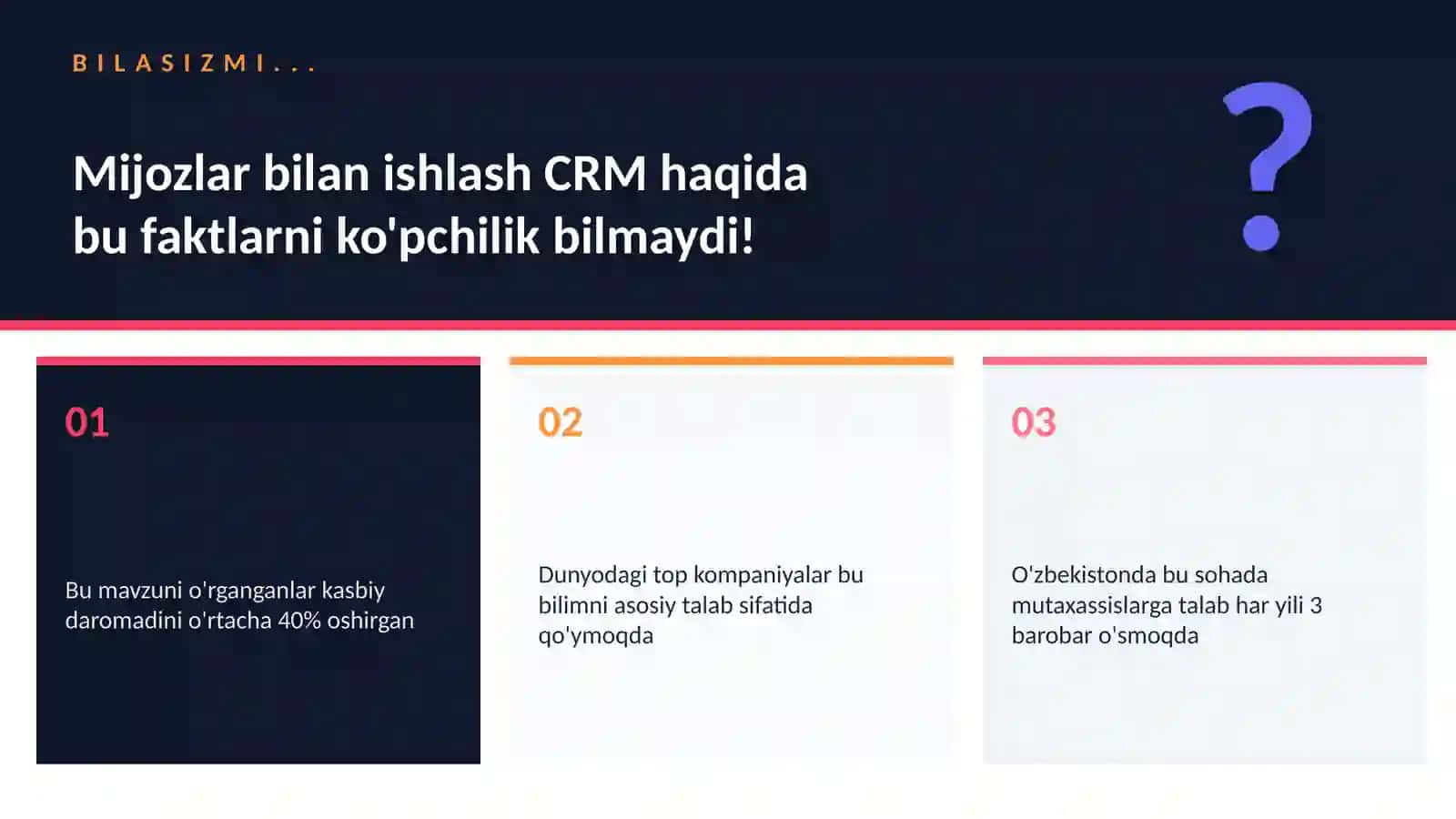 Mijozlar bilan ishlash CRM 2