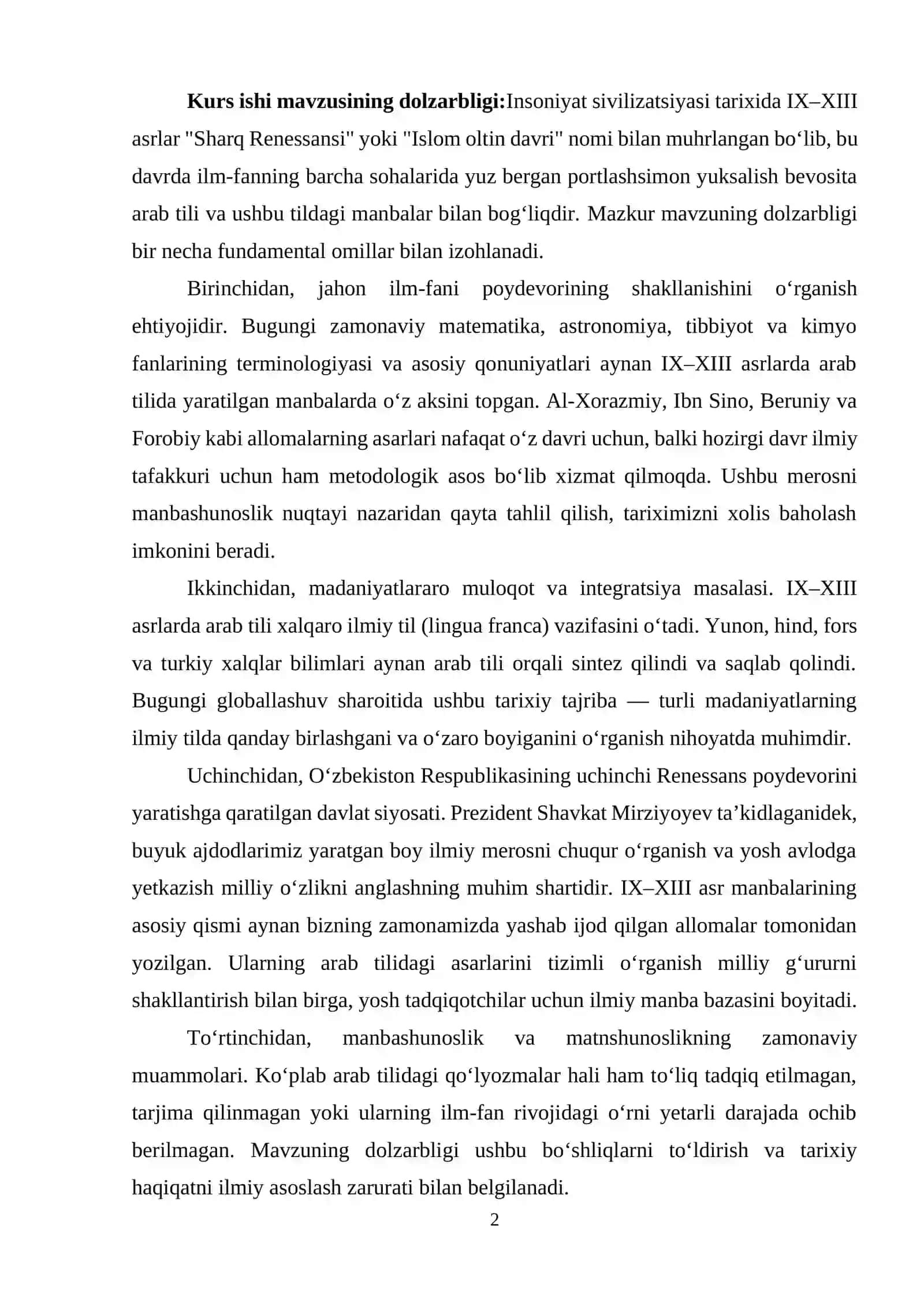 VI-XI ASRLARDAGI ARAB MANBALAR VA ULARNING O‘RGANILISHI 2