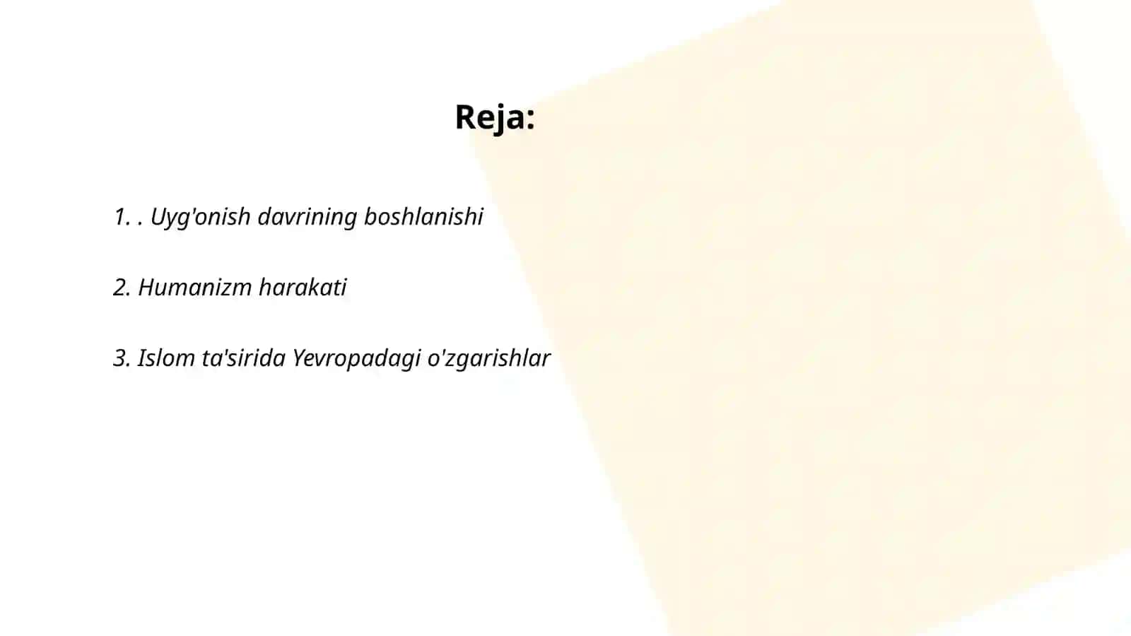 Yevropada uyg’onish davri 2