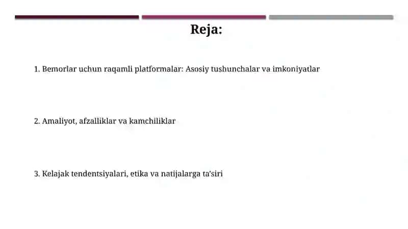 Bemorlar uchun raqamli platformalar 2