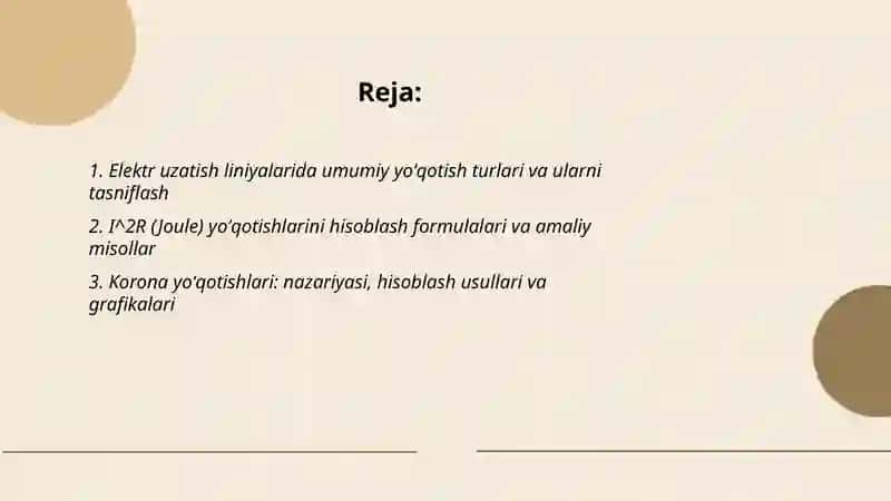 Elektr uzatish liniyalaridagi yõqotishlarni hisoblash va grafik kõrinishida tasvirlash 2