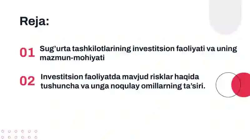 Sug’urtakompaniyasininginvestitsiyafaoliyati 2