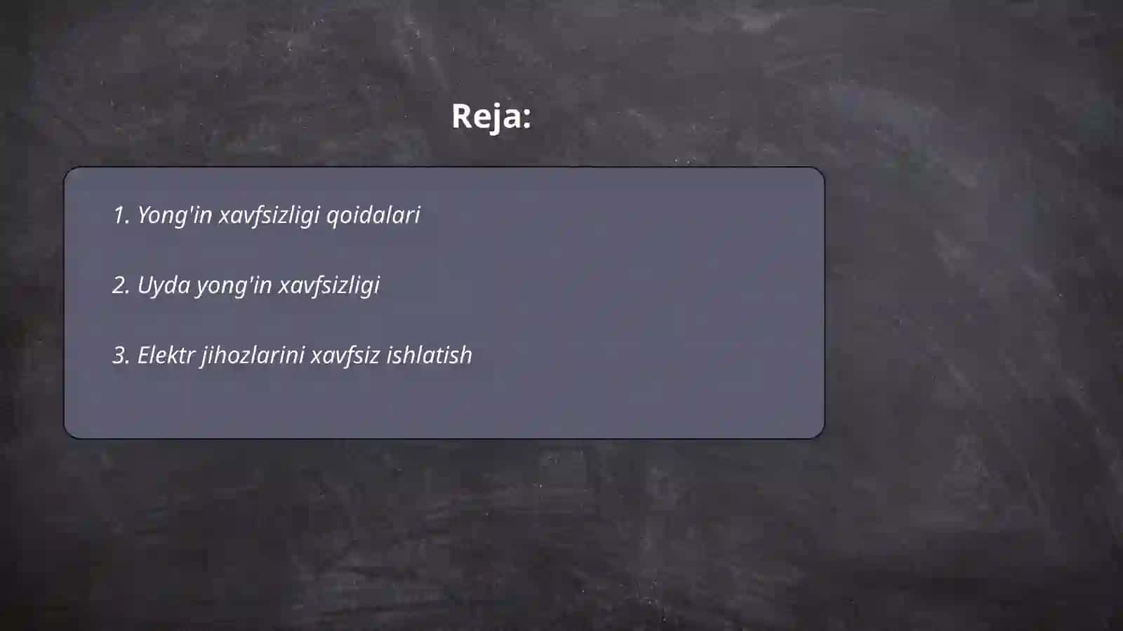 Yong'in xavfsizligi qoidalari 2