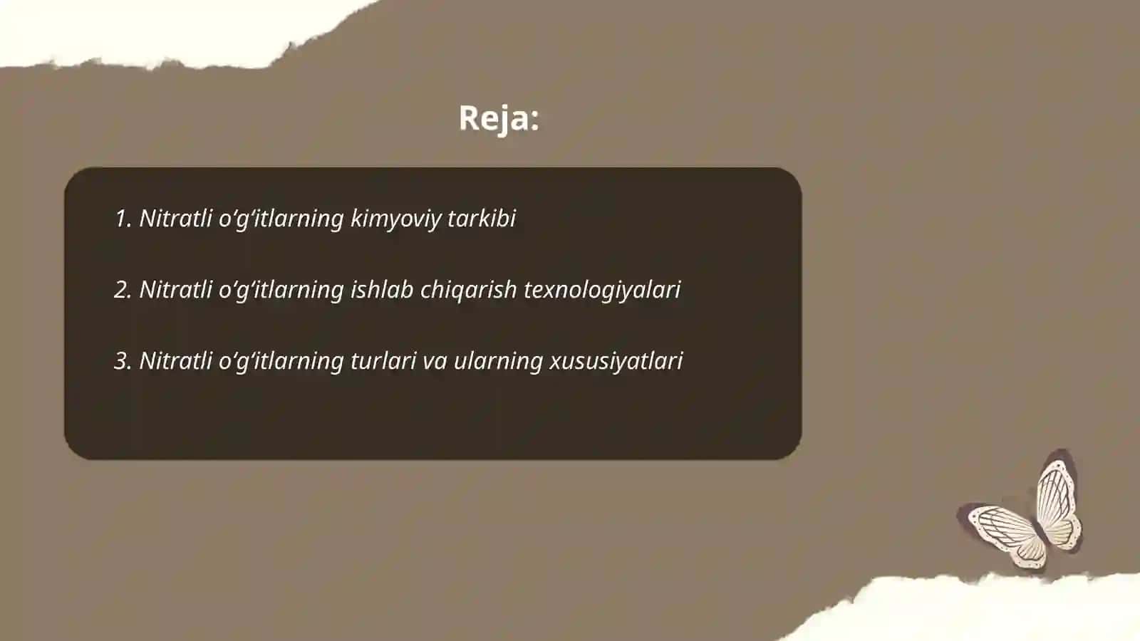 Nitratli õğitlarning olinishi va ishlatilishi 2