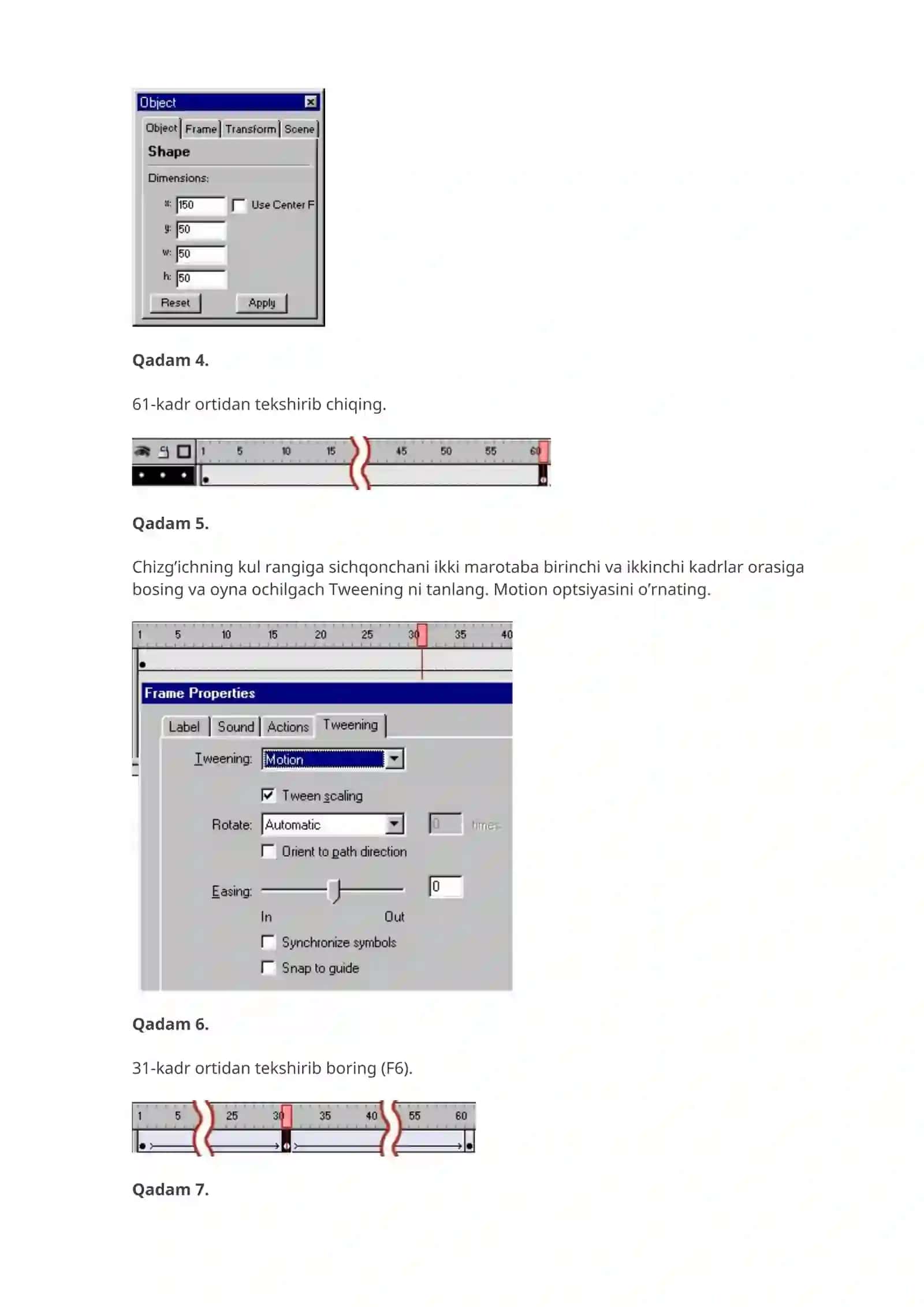 Macromedia Flash MX da Motion Twee usuli 2