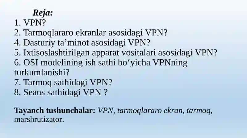 VPN (VIRTUAL HIMOYALANGAN TARMOQ) 2