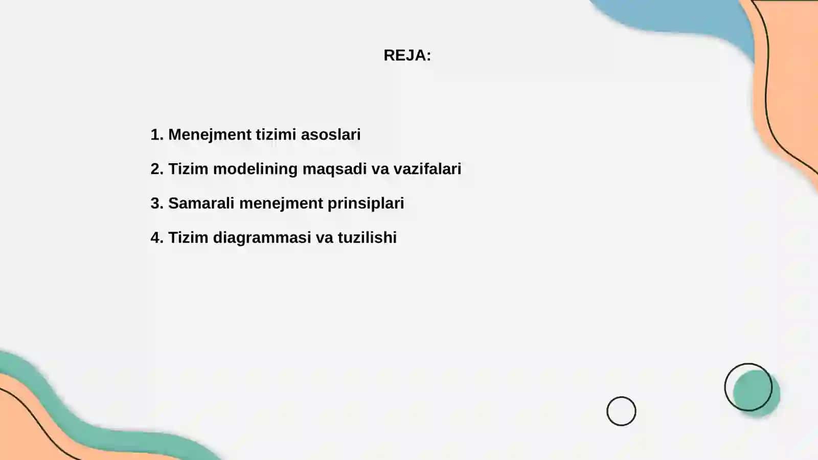 Menejment tizimi modelini tuzish 2