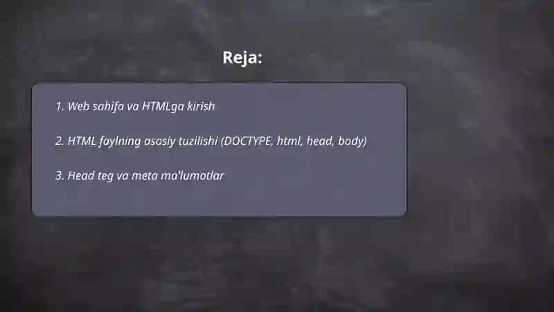 Web sahifa va HTMLga kirish 2