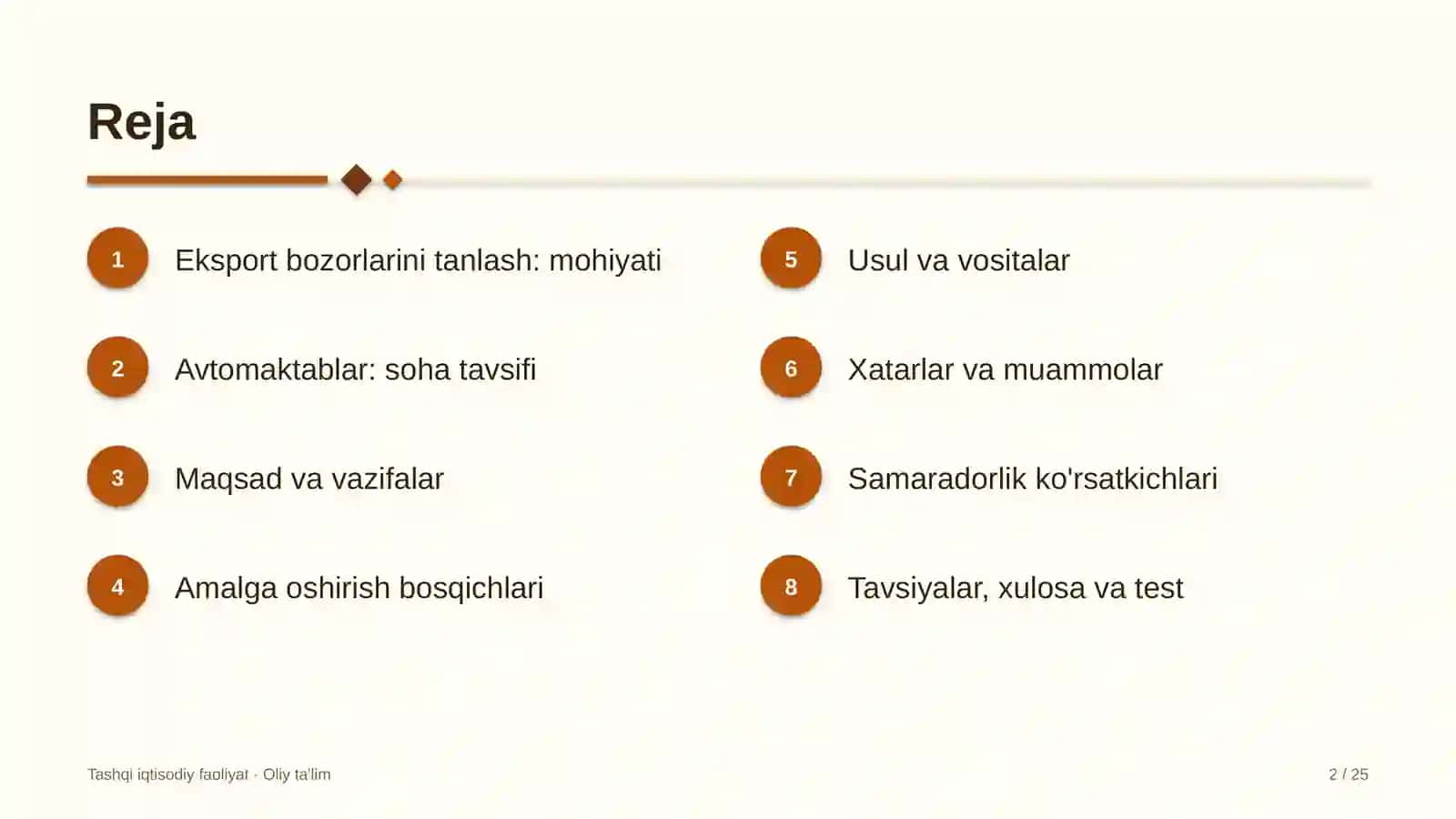 Avtomaktablarda eksport bozorlarini tanlash 2