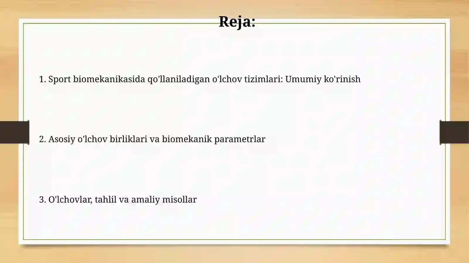 Sport biomekanikasida qo'llaniladigan o'lchov birliklari tizimi 2
