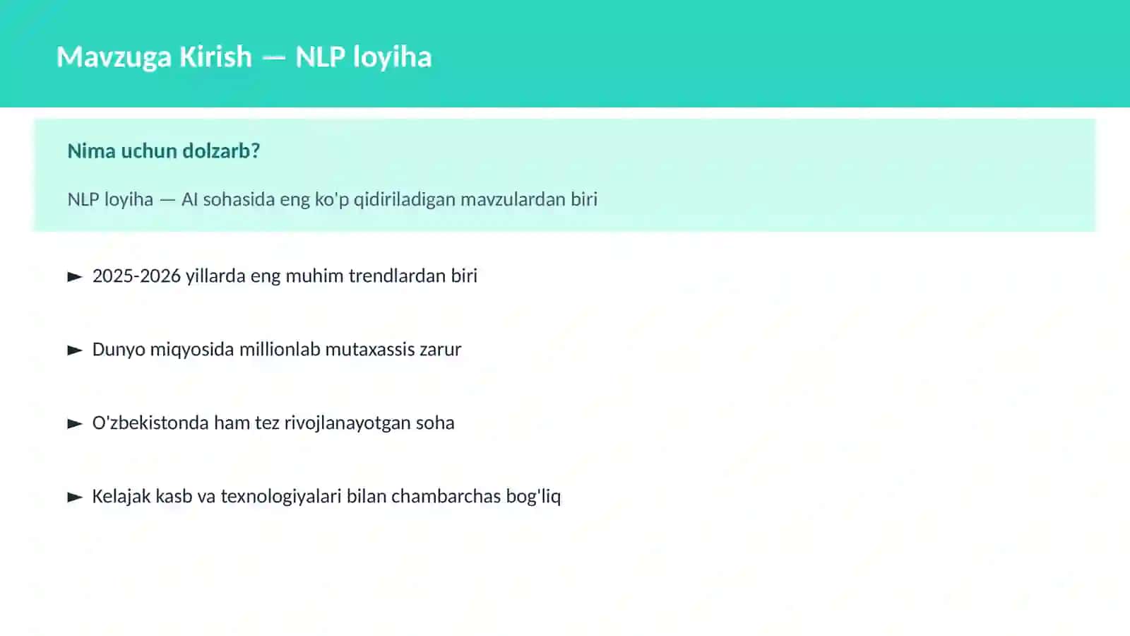 AI | NLP TABIIY TIL QAYTA ISHLASH 2