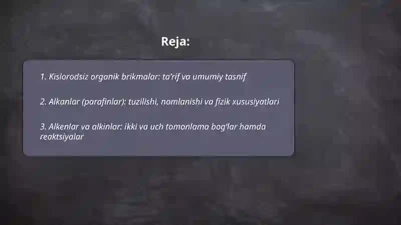 Kislarodsiz organik brikmalar 2