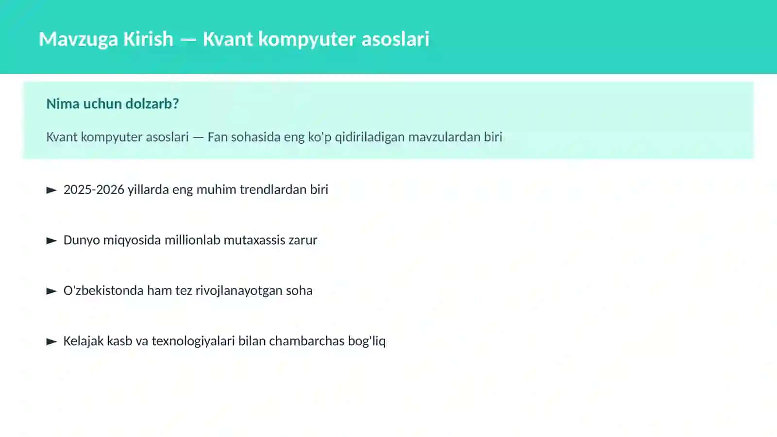 Kvant kompyuter asoslari 2
