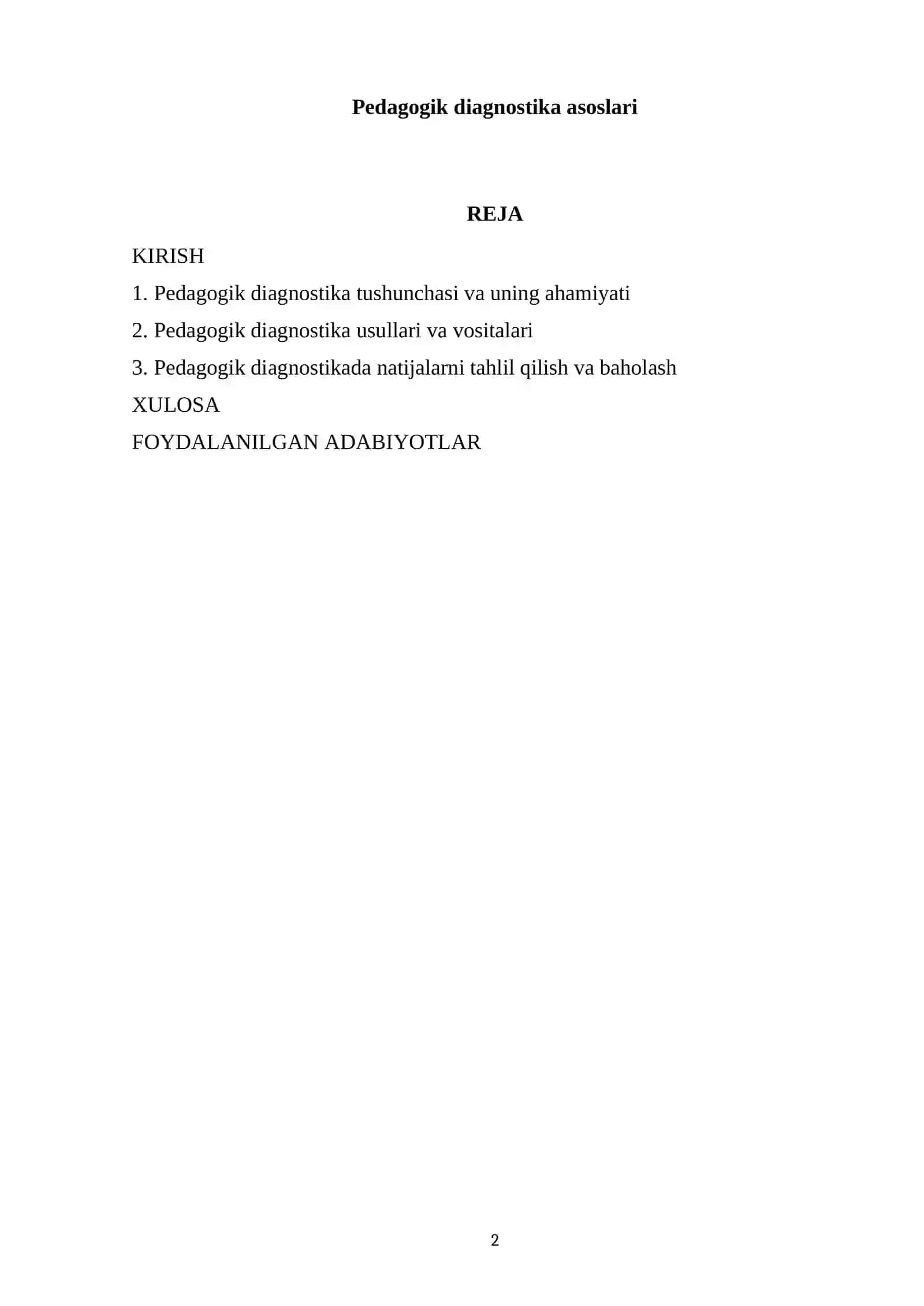 Pedagogik diagnostika asoslari 2