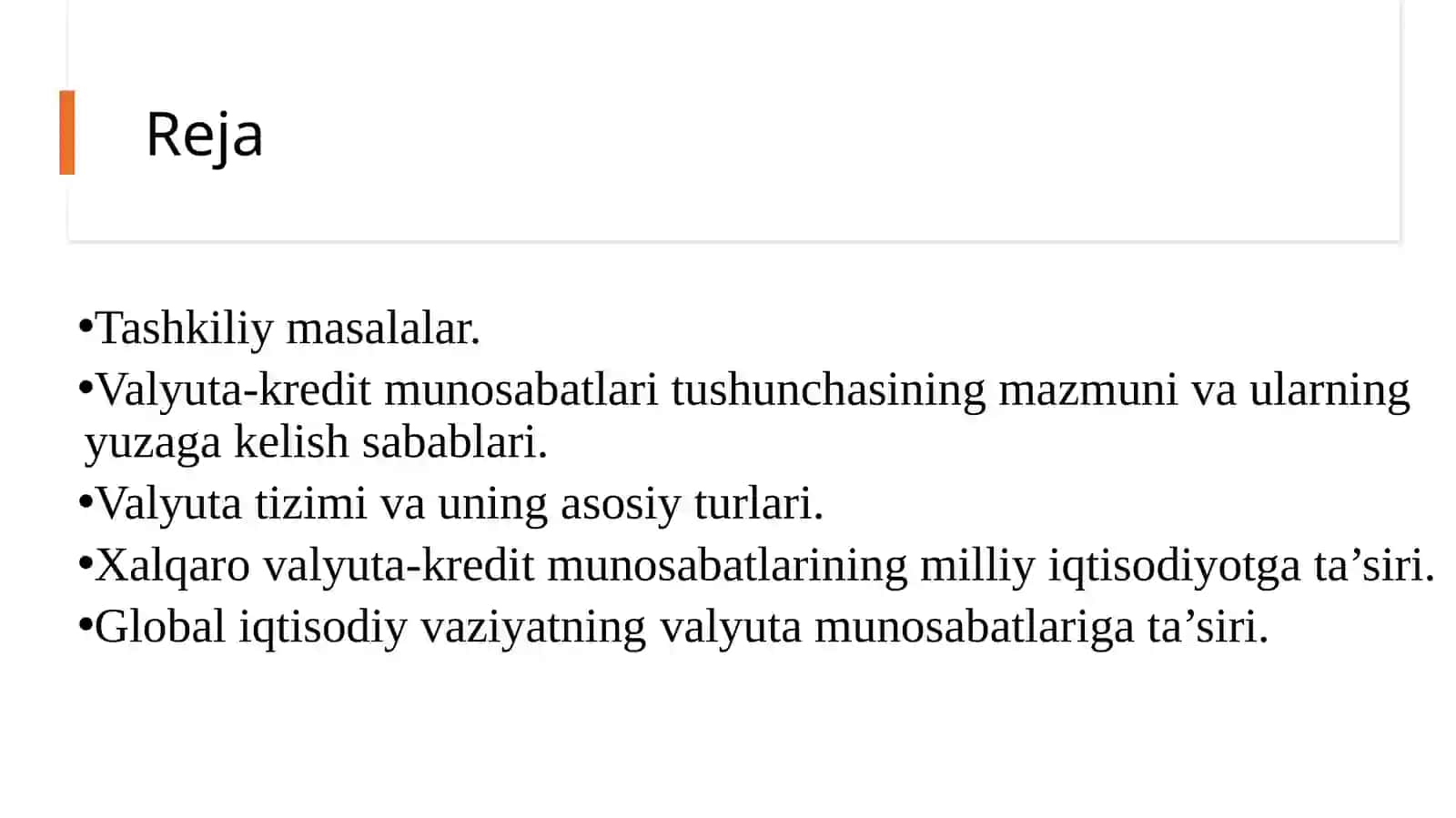 Xalqaro valyuta-kredit munosabatlariga kirish 2